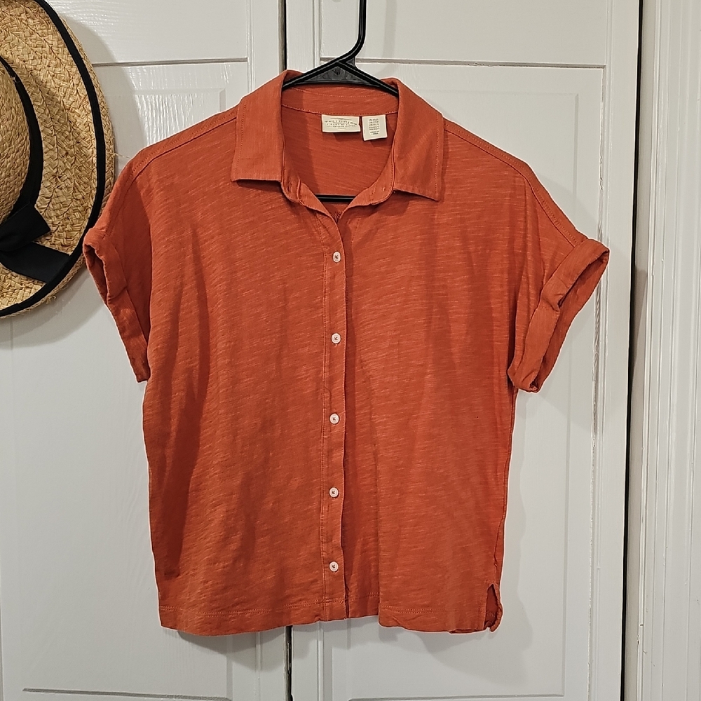 Women's Rust Button-Down Shirt